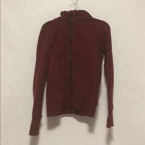 Red and black lulu lemon scuba hoodie.
